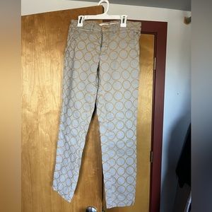 Anthropologie chinos grey and yellow design